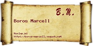 Boros Marcell névjegykártya